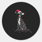 Funny Whippet Christmas Graphics Dog Lights Lover  Ronde Sticker (Voorkant)