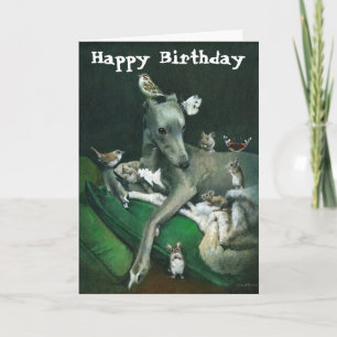 Funny Whippet Dog Birthday Card Kaart