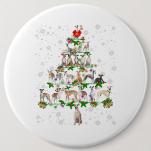Funny Whippet Dog kerstboomversier Ronde Button 6,0 Cm