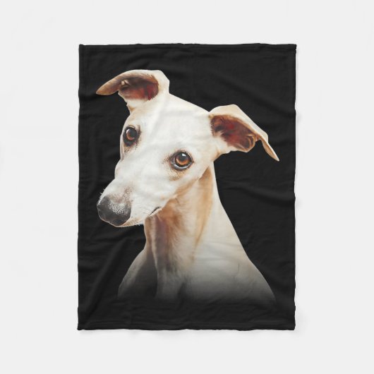 Funny Whippet Face Whippet Smile Whippet Only Face Fleece Deken (Voorkant)