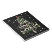 Funny Whippet kerstboomgeschenk Notitieblok (Schuin)