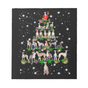Funny Whippet kerstboomgeschenk Notitieblok