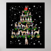 Funny Whippet kerstboomgeschenk Poster (Voorkant)