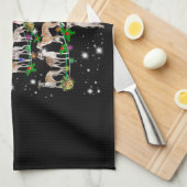 Funny Whippet kerstboomgeschenk Theedoek (Quarter Fold)