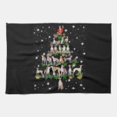 Funny Whippet kerstboomgeschenk Theedoek (Horizontaal)