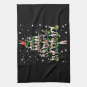 Funny Whippet kerstboomgeschenk Theedoek (Verticaal)