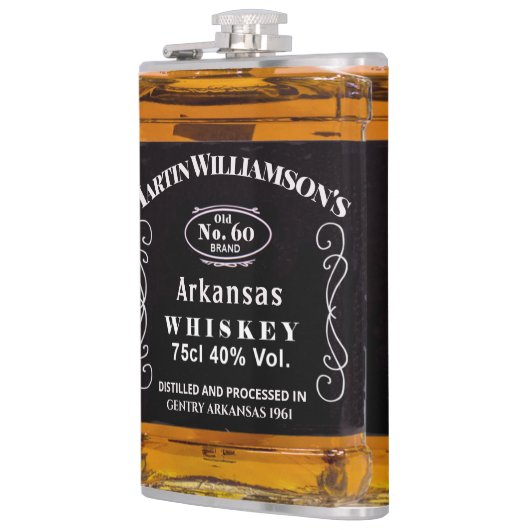 Funny Whiskey Custom Birthday Typografie Heupfles (Links)