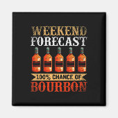 Funny Whiskey Drink Weekend Forecast 100% Kans O Magneet (Voorkant)