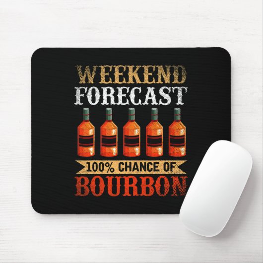 Funny Whiskey Drink Weekend Forecast 100% Kans O Muismat (Met muis)