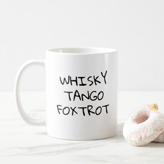 Funny Whiskey Tango Foxtrot x WTF Coffee Mok (Met donut)