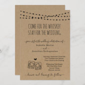 Funny Whiskey thème Faire-part de mariage (Devant / Derrière)