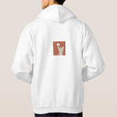 Funny White Cat "Cheers" Back Print Hoodie – Cute  (Achterkant)