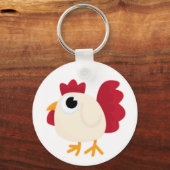 Funny White Chicken Sleutelhanger (Voorkant)