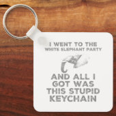 Funny White Elephant Christmas Party Design  Sleutelhanger (Voorkant)