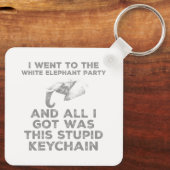 Funny White Elephant Christmas Party Design  Sleutelhanger (Achterkant)