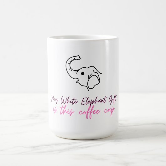 Funny White Elephant Gift - Coffee Cup Koffiemok (Center)