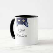 Funny White en Black Cat Coffee Mok (Voorkant links)