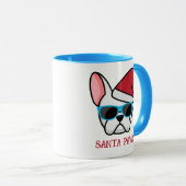 Funny White Frenchie Santa Paws Kerstmis Mok (Voorkant rechts)