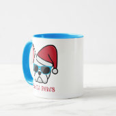 Funny White Frenchie Santa Paws Kerstmis Mok (Voorkant links)