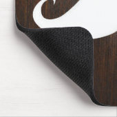 Funny White Mustache over de achtergrond van eiken Muismat (Hoek)