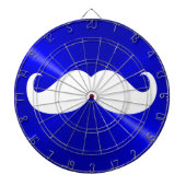 Funny White Mustache over Metal Blue Background Dartbord (Voorkant)