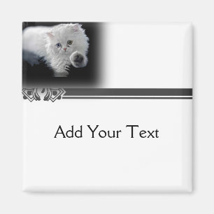 Funny White Persian Cat Magnet Magneet