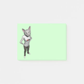Funny White Siamese Cat houdt van muizen Post-it® Notes