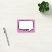 Funny White Talk Bubble Fuchsia Persoonlijke naam Post-it® Notes (Kantoor)