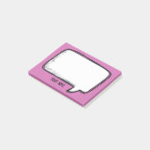 Funny White Talk Bubble Fuchsia Persoonlijke naam Post-it® Notes (Schuin)