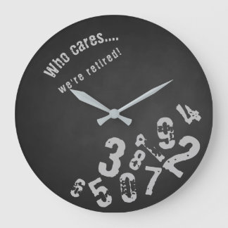Funny Who Care's We're Gepensioneerd Grunge krijtb Grote Klok