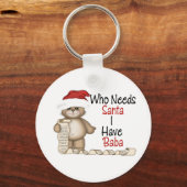 Funny Who heeft Santa Baba nodig Sleutelhanger (Voorkant)
