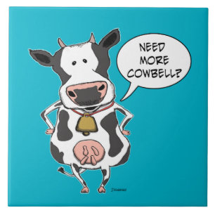 Funny wil meer Cowbell Cow Tegeltje
