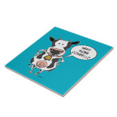 Funny wil meer Cowbell Cow Tegeltje (Zijkant)