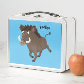 Funny wild boar razorback cartoon illustratie (In situ)