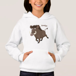 Funny wild boar razorback cartoon illustratie