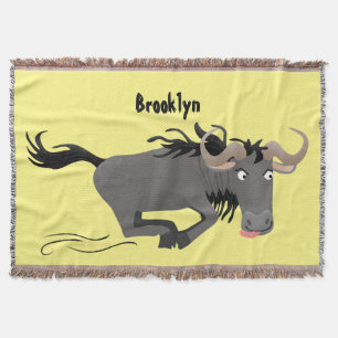 Funny wildebeest die de illustratie van de cartoon deken