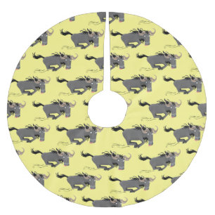 Funny wildebeest die de illustratie van de cartoon kerstboom rok
