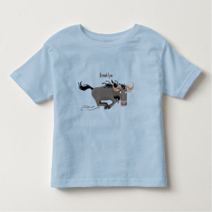 Funny wildebeest die de illustratie van de cartoon kinder shirts