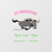 Funny wildebeest die de illustratie van de cartoon raamsticker (Vel)
