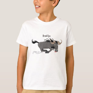 Funny wildebeest die de illustratie van de cartoon t-shirt