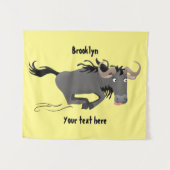 Funny wildebeest die de illustratie van de cartoon wandkleed (Voorkant (horizontaal))