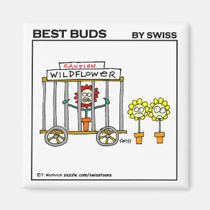 Funny Wildflower Cartoon Art Wild Crazy Humoriss Magneet