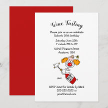 Funny Wine Aficionado Birthday Party Invitations