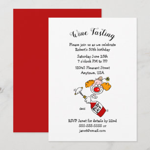 Funny Wine Aficionado Birthday Party Invitations Kaart