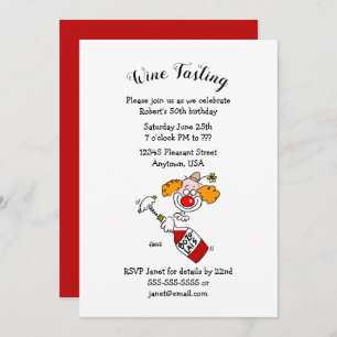 Funny Wine Aficionado Birthday Party Invitations Kaart