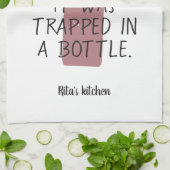 Funny Wine Bottle Gezegde Naam Red Black Nice Theedoek (Gevouwen)