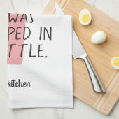 Funny Wine Bottle Gezegde Naam Rosé Roze Zwart Nic Theedoek (Quarter Fold)