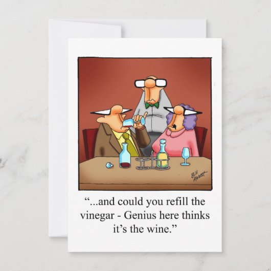 Funny Wine & Dinner Party-uitnodigingen Kaart (Voorkant)
