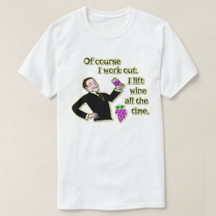 Funny Wine Drink Humor Cartoon uit T-shirt