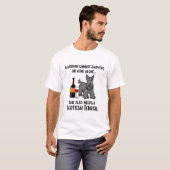 Funny Wine en Scottish Terrier T-Shirt (Voorkant volledig)